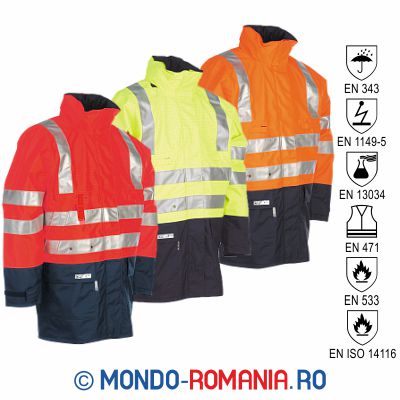 Echipament ignifug, antistatic - Scurta ignifuga, antistatica, antichimica, impermeabila si reflectorizanta
